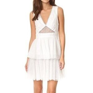 Zac Posen $525 Annabelle White Dress 4 Womens Mesh Beach Wedding Bridesmaid